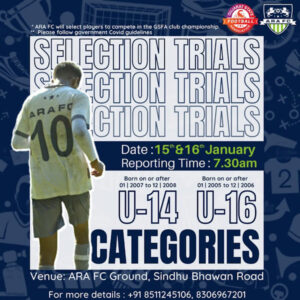 UNDER - 14 & 16 Football Selection Trials 2022